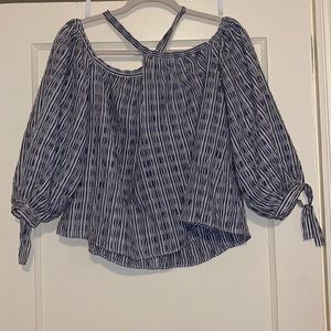Rebecca Taylor Striped Off The Shoulder Top